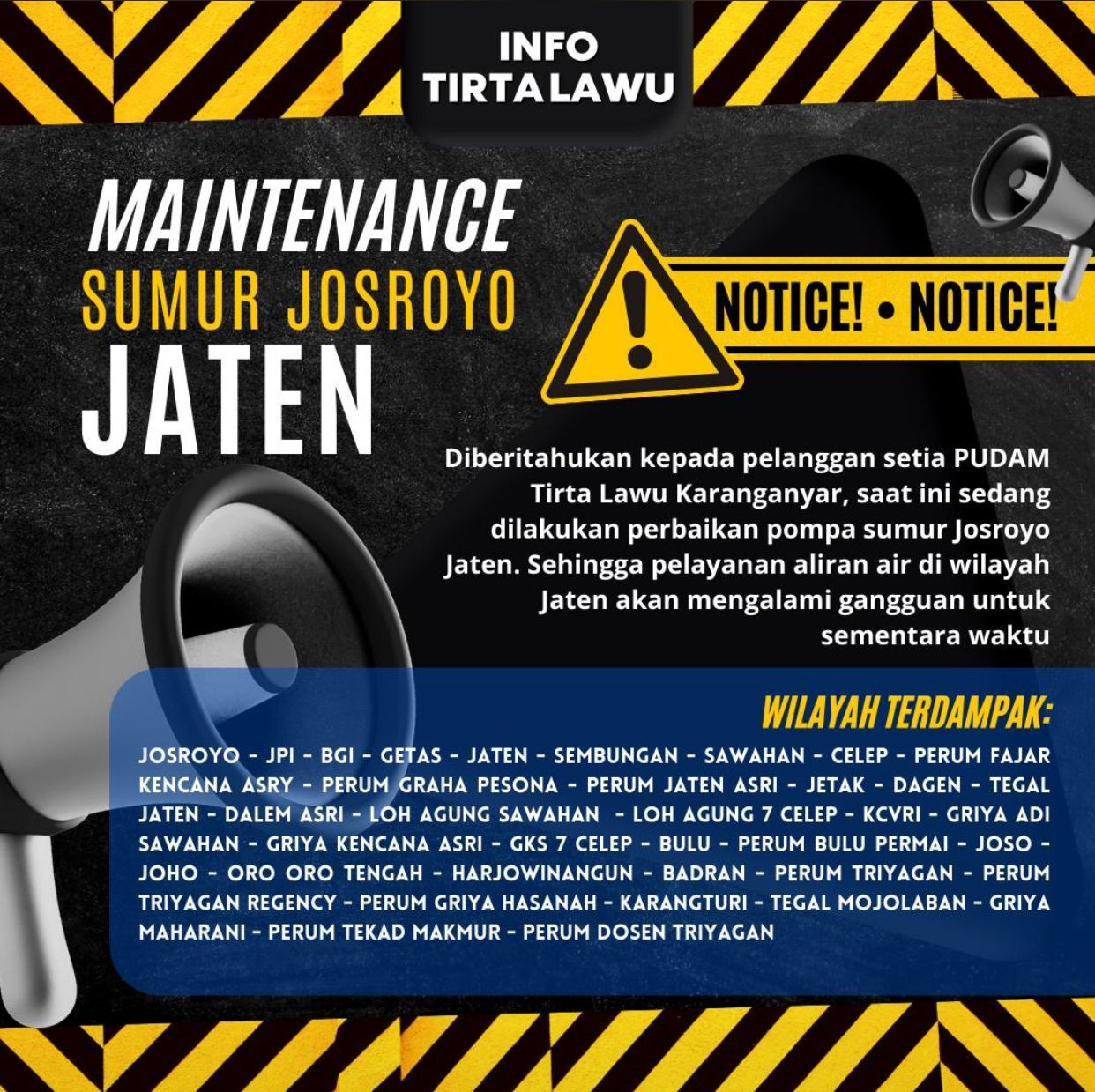 PEMBERITAHUAN WILAYAH PELAYANAN JATEN DAN SEKITARNYA