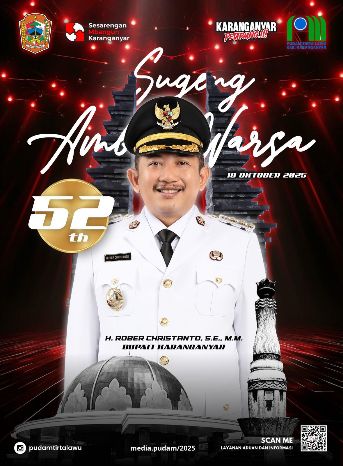 BUPATI KARANGANYAR H. ROBER CHRISTANTO RAYAKAN HARI ULANG TAHUN KE-52 DENGAN SEMANGAT MEMBANGUN DAER