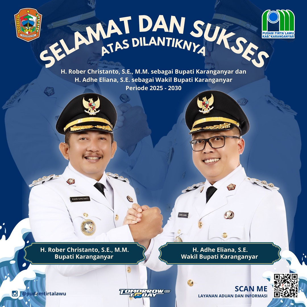 SELAMAT ATAS PELANTIKAN BUPATI DAN WAKIL BUPATI KABUPATEN KARANGANYAR