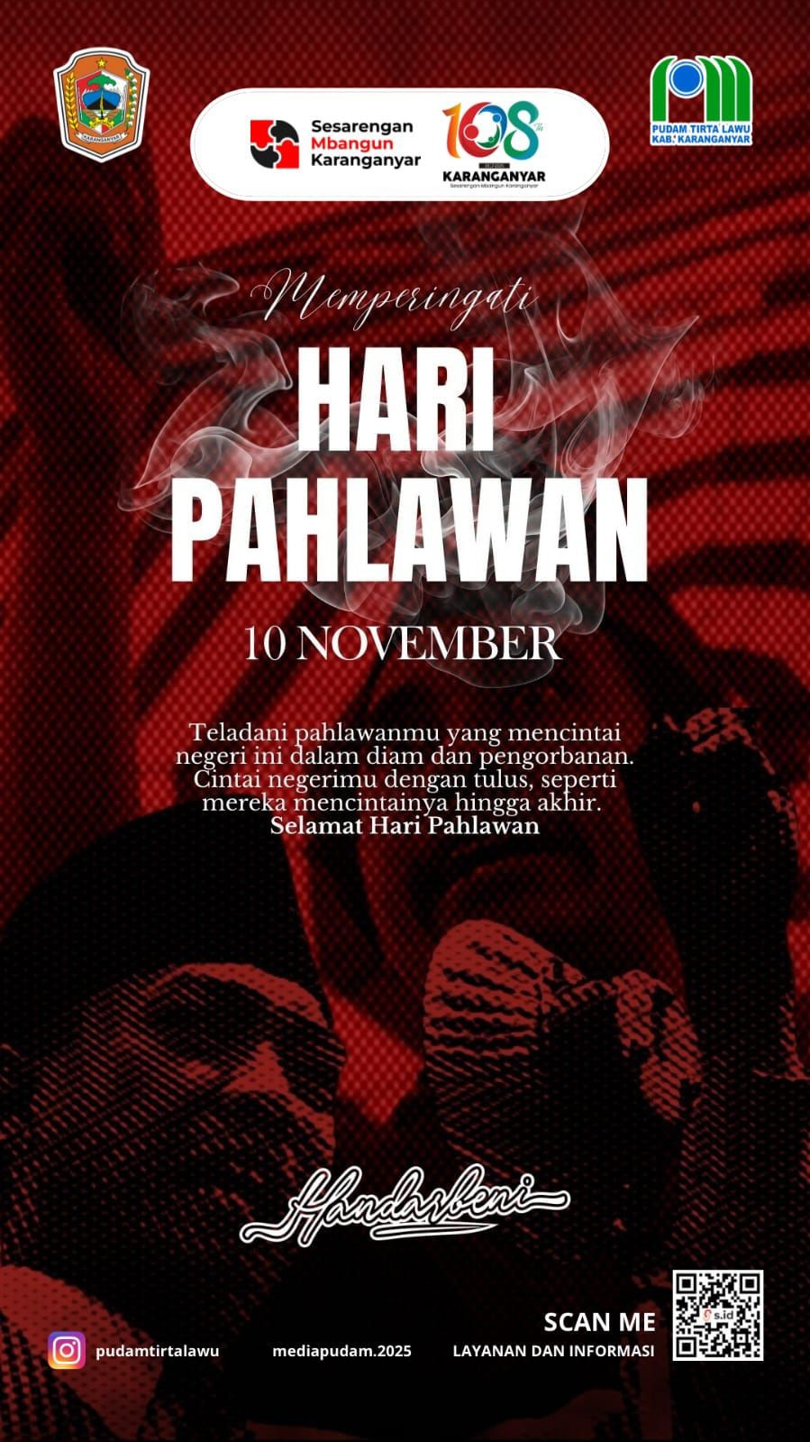 PUDAM TIRTA LAWU PERINGATI HARI PAHLAWAN DENGAN SEMANGAT PENGABDIAN UNTUK NEGERI