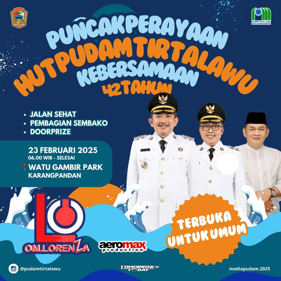 PUNCAK PERAYAAN HUT PUDAM TIRTA LAWU KEBERSAMAAN 42 TAHUN