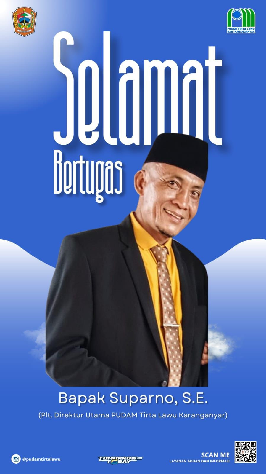 SELAMAT BERTUGAS PLT DIREKTUR UTAMA PUDAM TIRTA LAWU